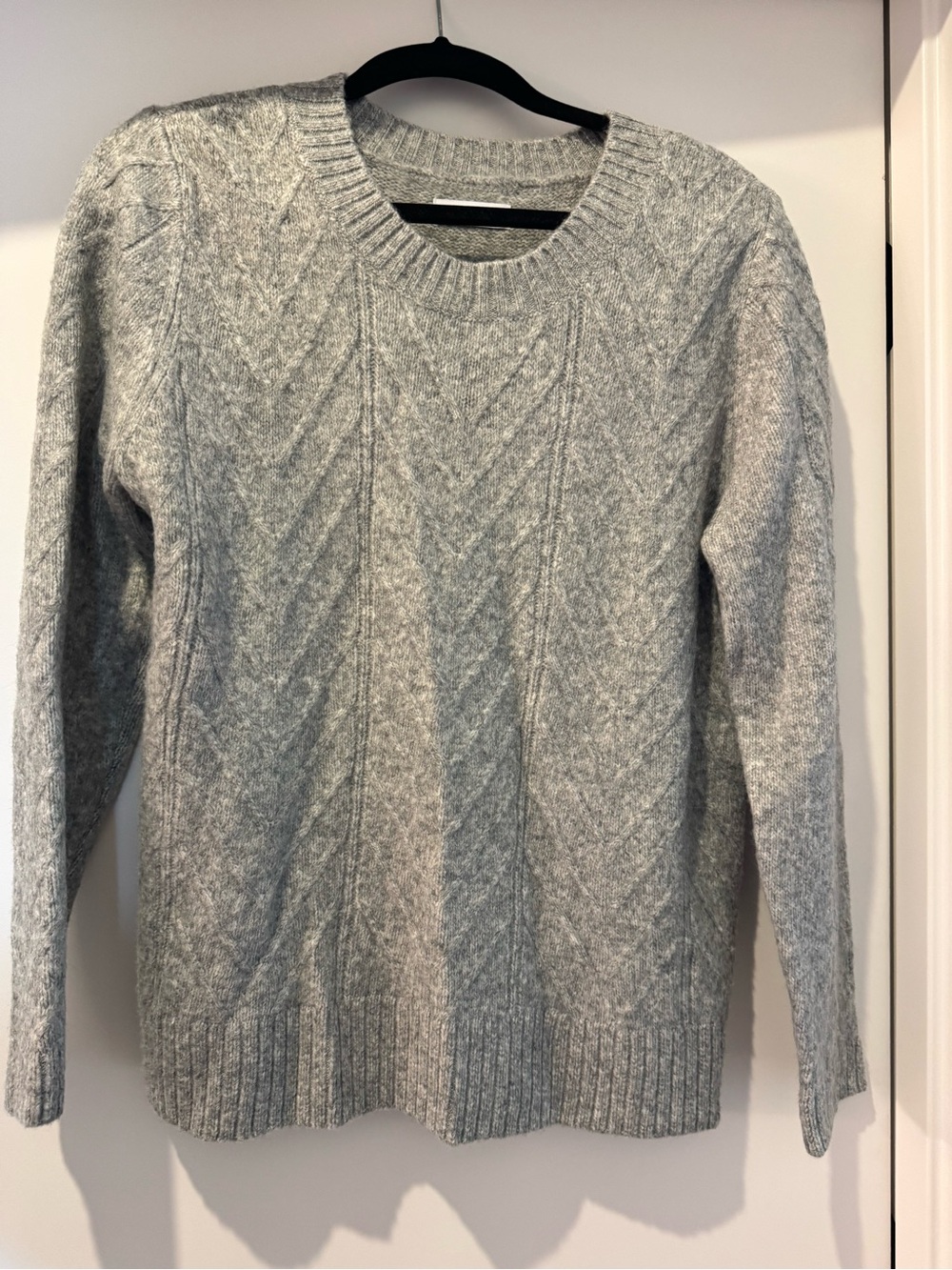 croft & barrow Light Gray Cable Crewneck Sweater